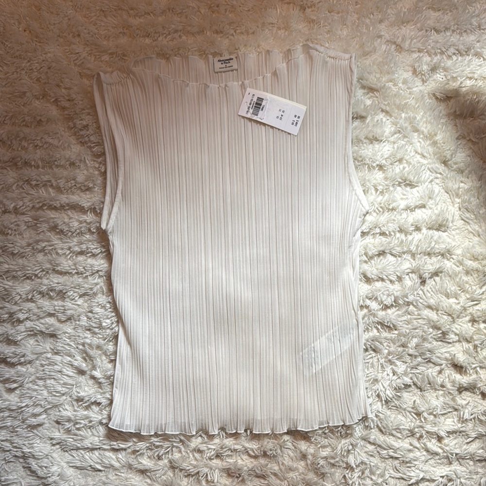 ABERCROMBIE Elegant White Sheer Top